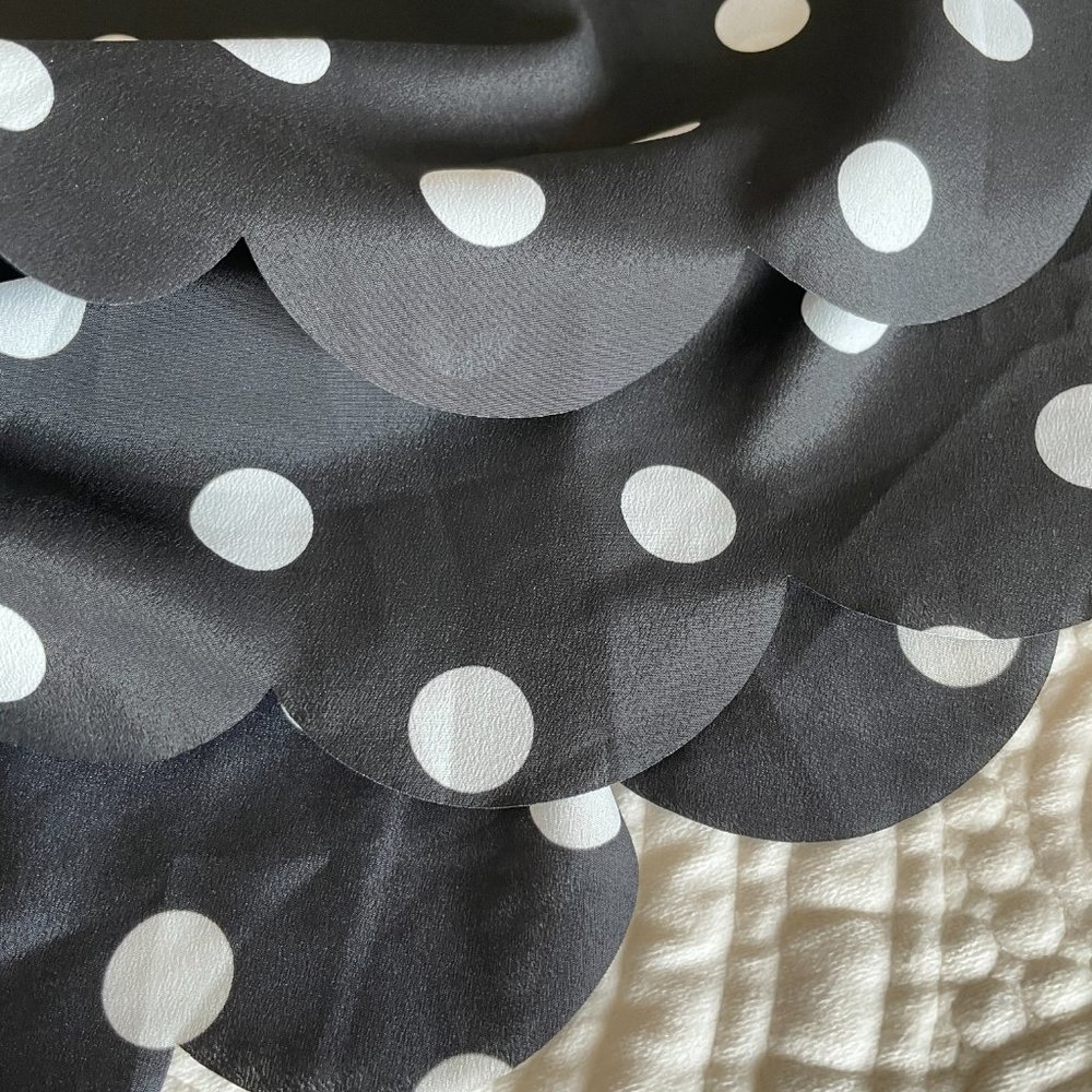 MAISON JULES SCALLOPED TANK TOP POLKA DOTS BLACK M - Picture 7 of 7